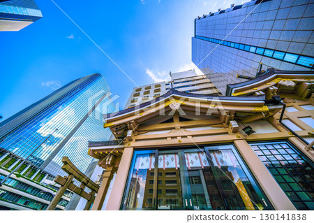 Tokyo cityscape in Japan, including Takanawa Gateway City and Inari Shrine 130141838