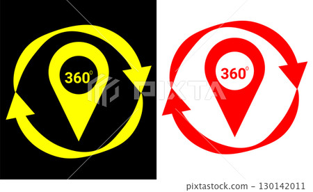 Rotating map pin anywhere and anytime icon illustration. 130142011