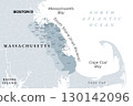 South Shore, also known as the Irish Riviera of Massachusetts, gray political map. Geographic region, stretching from Boston toward Cape Cod, along the shores of Massachusetts Bay and Cape Cod Bay. 130142096