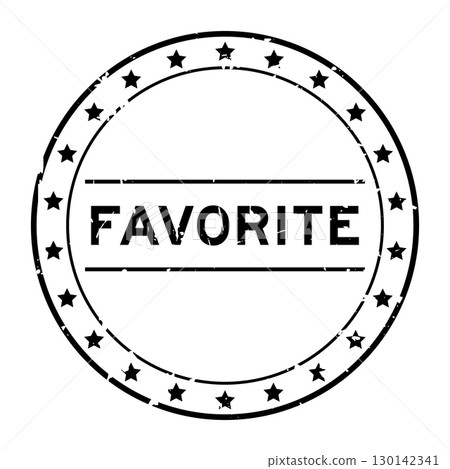 Grunge black favorite word round rubber seal stamp on white background 130142341