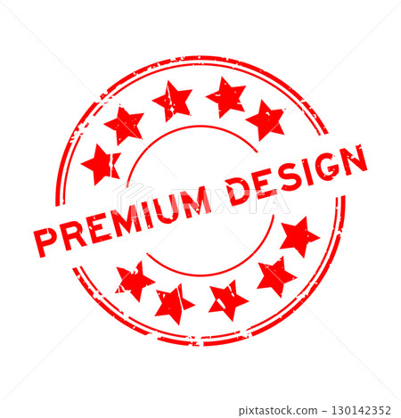 Grunge red premium design word round rubber seal stamp on white background 130142352
