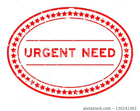 Grunge red urgent need word oval rubber seal stamp on white background Grunge red urgent need word oval rubber seal stamp on white background 130142361