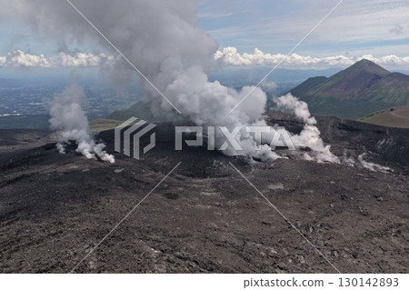 Drone image of the summit of Mt. Shinmoedake Drone image of the summit of Mt. Shinmoedake 130142893