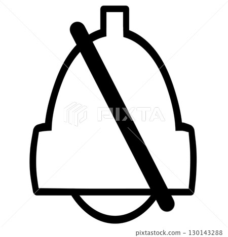 通知鈴靜音圖示簡單白色透明PNG插畫素材 130143288