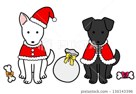 穿著聖誕服裝的狗、救援犬和混種狗 130143396