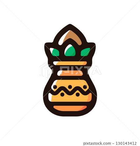 Kumbakonam, Kalash pot illustration icon (Indian culture, Hinduism, Indian material) 130143412