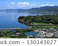 Omura Line train running along Omura Bay in summer 130143627