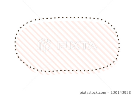 Simple stripe and dot oval frame 130143938