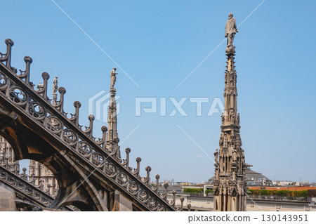 spires and statues rise over the Milan skyline 130143951
