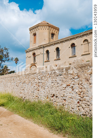 side tower of Lerins abbey on Ile Saint-Honorat 130143959