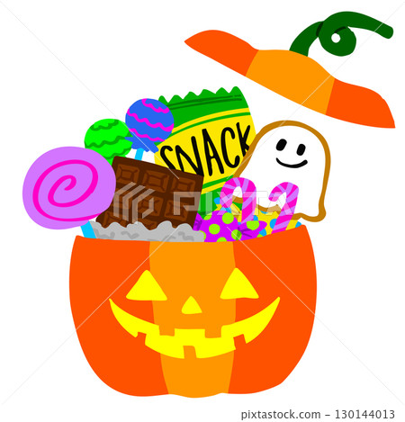 裝滿萬聖節糖果的南瓜燈 130144013