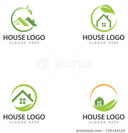 Green House Logo Design Template vector illustration Green House Logo Design Template vector illustration 130144129