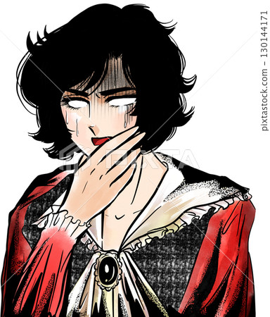 昭和少女漫畫風格的中世紀歐洲黑髮王子,震驚得說不出話來 昭和少女漫畫風格的中世紀歐洲黑髮王子,震驚得說不出話來 130144171