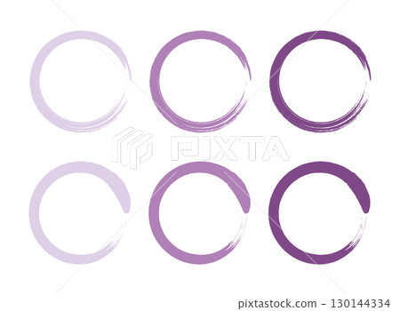 簡單的筆畫圓形插圖集，紫色 130144334