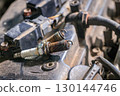 Spark plugs for gasoline engines that are old and have expired will cause incomplete combustion in the engine, in soot and dirt. Changing spark plugs can maintain and extend the life of the engine 130144746