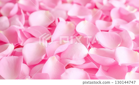 AI image: Pink rose petals scattered all over 130144747