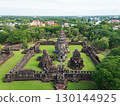 Drone shot the aerial view of Phimai Historical Park. the ancient stone temple Nakhon Ratchasima, Thailand 130144925