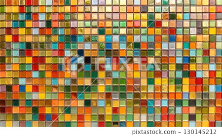 AI Image: Colorful mosaic tile background material 130145212
