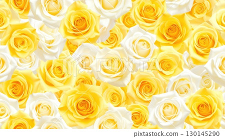 《AI圖像》一束黃白玫瑰 130145290