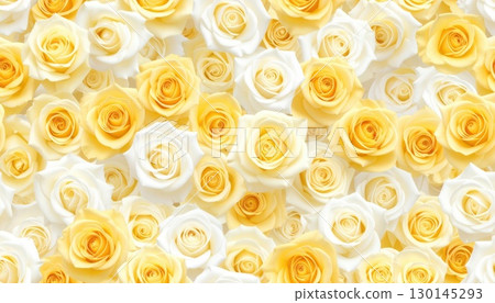 《AI圖像》一束黃白玫瑰 130145293