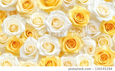 《AI圖像》一束黃白玫瑰 130145294