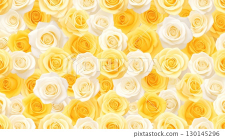 《AI Image》A bouquet of yellow and white roses 130145296