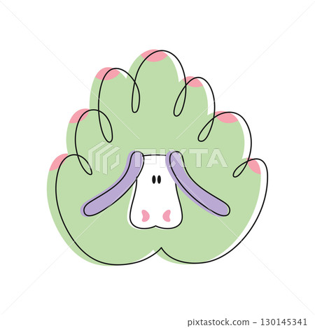 Sea slug Leaf sheep Costasiella kuroshimae. Hand drawn doodle nudibranch mollusk. Vector illustration 130145341