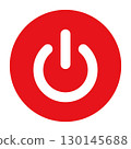 簡單的電源按鈕圖標 130145688