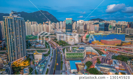 Traffic along Shing Kai Road in Hong Kong Aug 27 2025 130145928