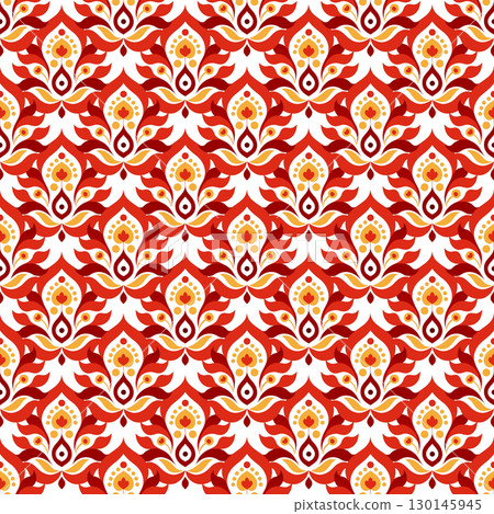 vector seamless pattern of abstract colorful geometric shapes 130145945