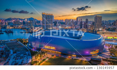Kai Tak Stadium construction site in Hong Kong Aug 27 2025 130145957