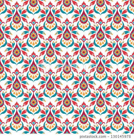 vector seamless pattern of abstract colorful geometric shapes 130145978