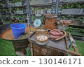 Aug 23 2025 Rustic Farmers Market Display with Vintage Tools and Fresh Produce 130146171