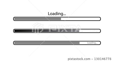 Loading bars displaying progress vector illustration. 130146778