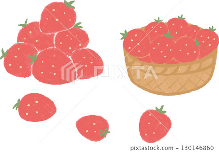 Lots of strawberry illustration set 130146860