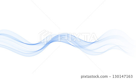 Abstract Background, Transparent Waved Lines. Soft Blue Smoke Wave BG. Colorful Gradient Flowing Wavy Lines. Vector illustration. 130147163