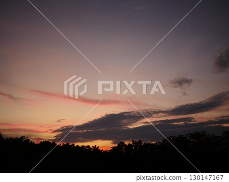 鮮紅的夕陽，夕陽藝術，複製空間 130147167