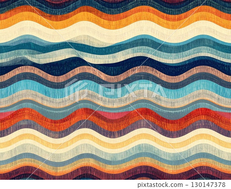 Wavy Stripes Pattern Featuring Varied Colors Seamless Textile Backdrop Wallpaper 130147378