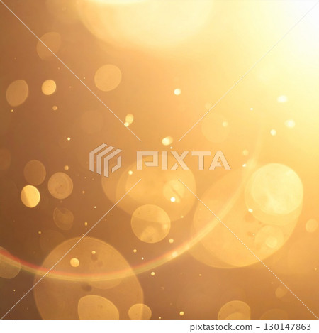 Abstract Gold Bokeh Background with Sparkling Light Flares for Celebratory Atmosphere 130147863