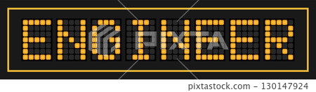 Orange color led banner in word engineer on black background 130147924