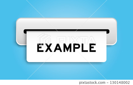 White coupon banner with word example from machine on blue color background White coupon banner with word example from machine on blue color background 130148002