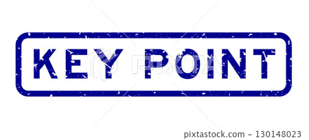 Grunge blue key point word square rubber seal stamp on white background 130148023