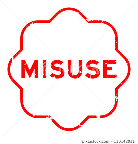 Grunge red misuse word square rubber seal stamp on white background 130148031