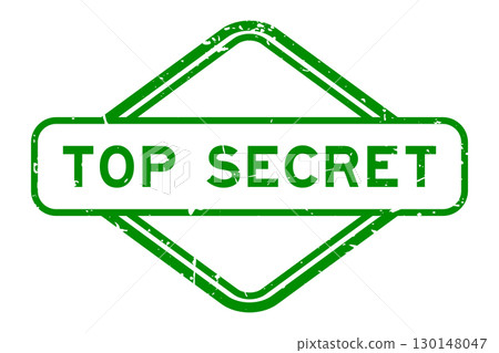 Grunge green top secret word rubber seal stamp on white background 130148047