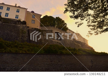 Looking up at Toompea Hill, Tallinn, Estonia 130148211