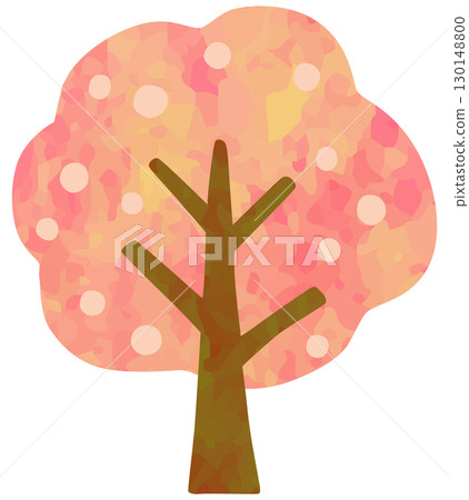 簡單的櫻花樹插圖向量素材 130148800