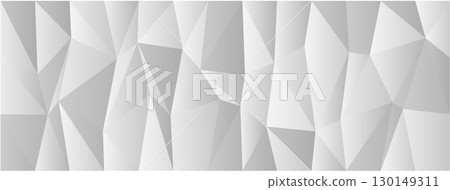 Abstract geometric pattern with dynamic triangles in white and gray tones for modern background design 130149311