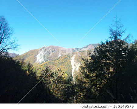Autumn mountain scenery from the hiking trail 130149572