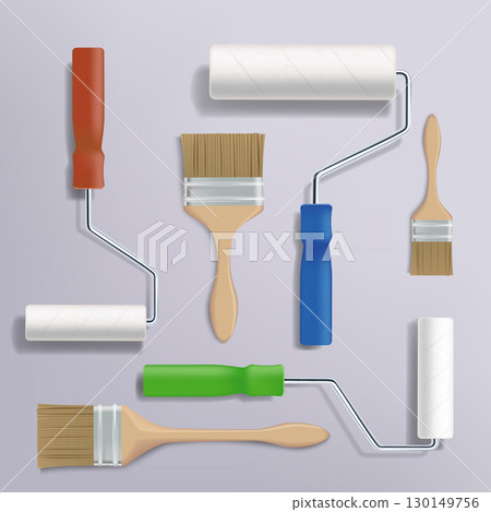 Paint rollers and brushes, construction tools Paint rollers and brushes, construction tools 130149756