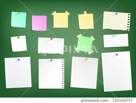 School chalk board template with sheets of paper School chalk board template with sheets of paper 130149757